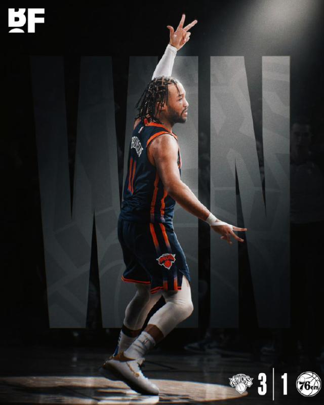 500.com-中配版艾弗森！布伦森狂轰47+10 尼克斯晋级在望